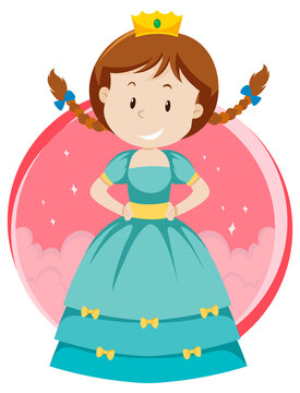Fantasy princess character on white background