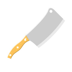 Butcher Knife Flat Illustration. Clean Icon Design Element on Isolated White Background
