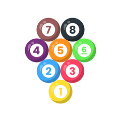 Billiard Balls Flat Illustration. Clean Icon Design Element on Isolated White Background
