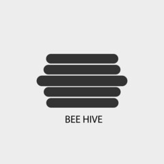 Bee hive vector icon illustration sign