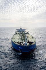 The oil tanker in the high sea