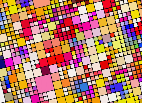 modern background design of multi-colored squares of different sizes