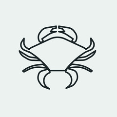 Crab vector icon illustration sign