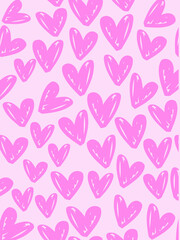 big hearts hot love valentines day seamless pattern amour pink vector heart with pink background