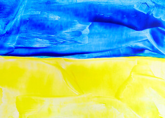 colors of the Ukrainian flag, background of the national flag of Ukraine, drawing of encaustics