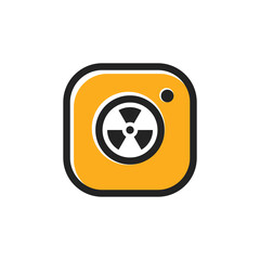 Popular social media about 
radiation symbol attention danger warning sign.