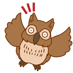 ミミズクびっくり