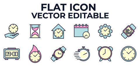 Time set icon symbol template for graphic and web design collection logo vector illustration