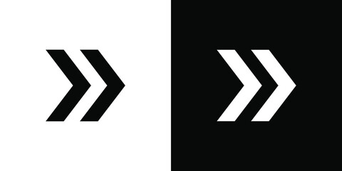 Right arrow icon. Next icon sign symbol in trendy flat style. Right arrow vector icon illustration isolated on white and black background