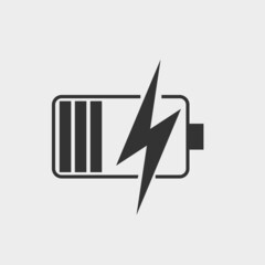 Battery fast charging vector icon illustration sign