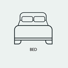 Bed vector icon illustration sign