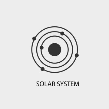 Solar system vector icon illustration sign