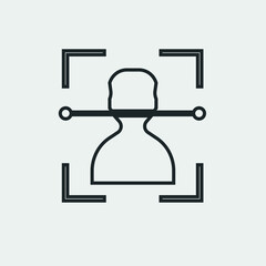 Face scan vector icon illustration sign