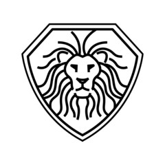 Head Lion logo, icon on white background. Vector design illustration.