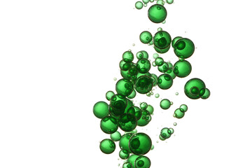Flowing green bubbles, 3D