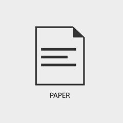 Paper vector icon illustration sign