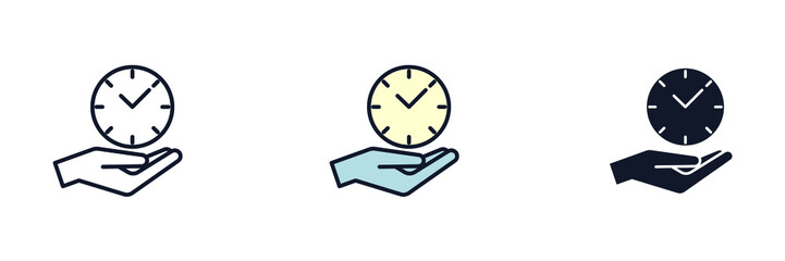 save time icon symbol template for graphic and web design collection logo vector illustration