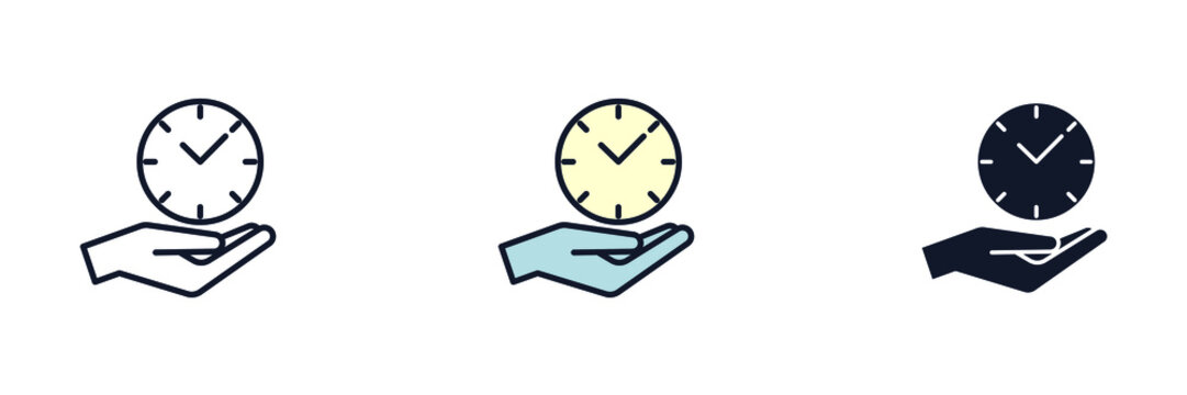 save time icon symbol template for graphic and web design collection logo vector illustration