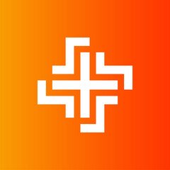 Obraz premium Modern professional icon cross in pharmacy industry