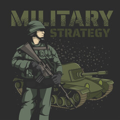 Military vector illustration, Army soldiers