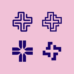 Obraz premium Modern professional icon cross in pharmacy industry