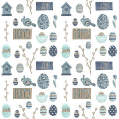 Easter. Set of seamless patterns.
