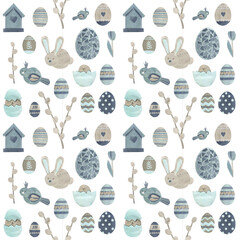 Easter. Set of seamless patterns.