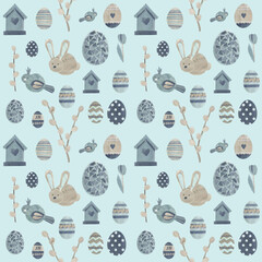 Easter. Set of seamless patterns.