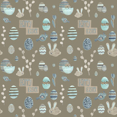 Easter. Set of seamless patterns.