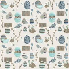 Easter. Set of seamless patterns.