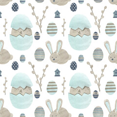 Easter. Set of seamless patterns.