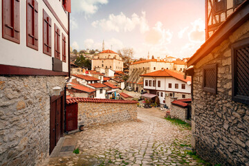 Safranbolu, Turkey the street view of Safranbolu old town area, UNESCO world heritage site and protected buildings. - 490279150