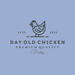Fototapeta na wymiar day old chicken line art logo vector symbol illustration design