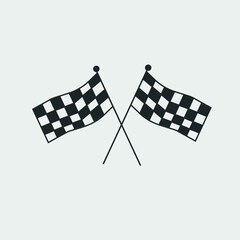 Fototapeta premium Checkered flag vector icon illustration sign