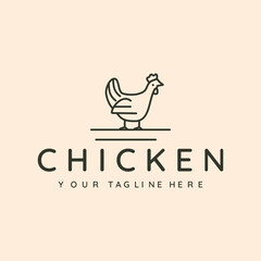 hen minimalist line art logo vector symbol illustration design © garisium