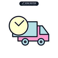 fast delivery truck icon symbol template for graphic and web design collection logo vector illustration