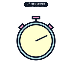 stopwatch icon symbol template for graphic and web design collection logo vector illustration