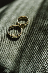They symbolize our lifelong commitment to each other. Wedding rings.
