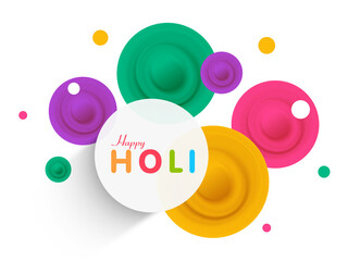 Indian festival of colours, Happy Holi concept with drycolours(gulal) against white background.