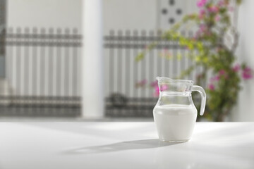 Fresh cold milk and free space for your decoration. 