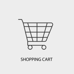 Shopping cart vector icon illustration sign