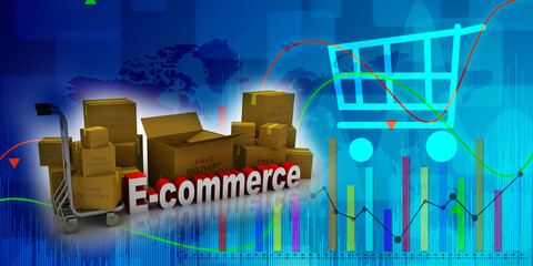 3d rendering E-commerce 