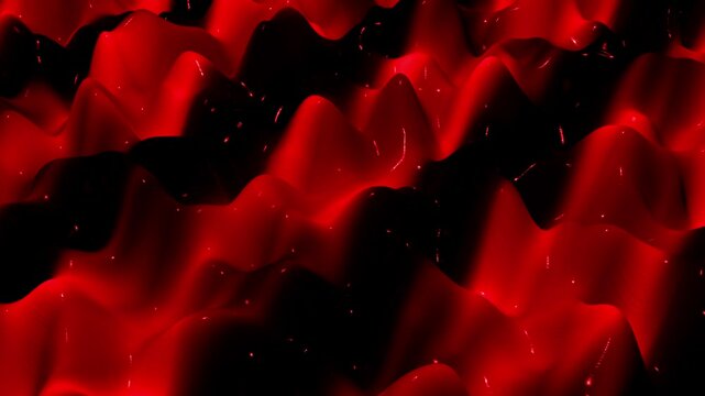 A background endless loop of an organic shiny bubbling material with red and black colors.