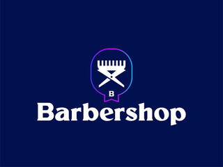 Professional logo for the barbershop, in a modern style