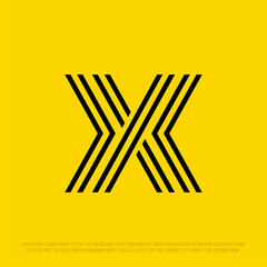 Modern professional X letter emblem for sport teams
