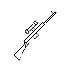 Vector Sniper Outline Icon Design. war, gun