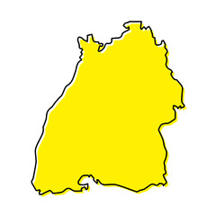 Simple outline map of Baden-Württemberg is a state of Germany