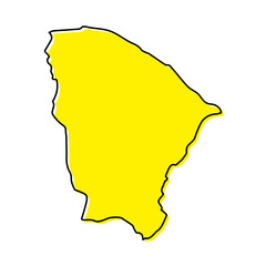 Simple outline map of Ceara is a state of Brazil. Stylized line design