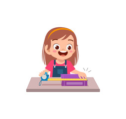 little girl holding ruler and check length