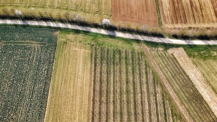 Vue aérienne de la campagne française